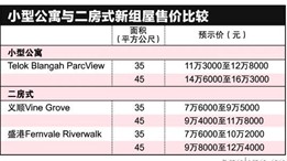 新加坡公寓：小型公寓价格多少？